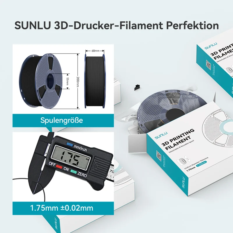 SUNLU PETG-CF (PETG Kohlefaser) 3D Drucker Filament 1KG