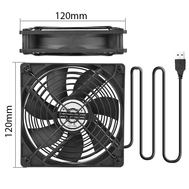 USB Lüfter 120 mm – für PC, TV-Box, Router, PS4, AV-Schrank | euroharry