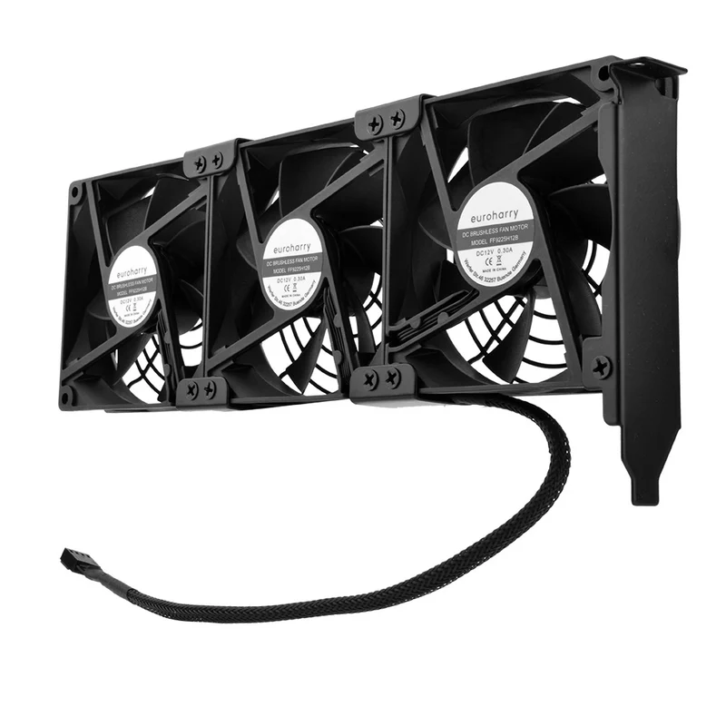 Grafikkarten-Lüfter 3×92 mm PWM – PCI-Halterung, 5V/7V/12V | euroharry