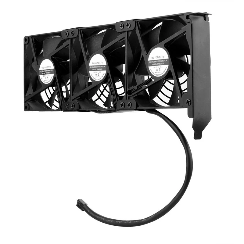 Grafikkarten-Lüfter 3×92 mm – PCI-Halterung, 5V/7V/12V | euroharry