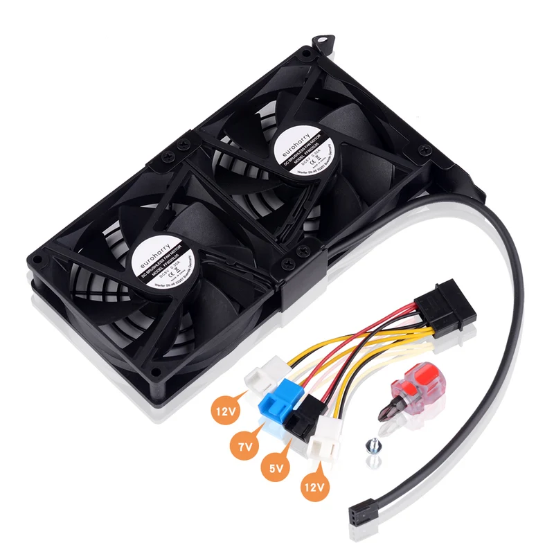 Grafikkarten-Lüfter 2×92 mm – PCI-Halterung, 5V/7V/12V | euroharry