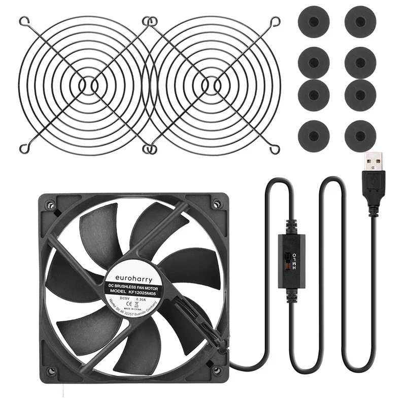USB PC Lüfter 120 mm – leise, 5V, Gehäuselüfter | euroharry