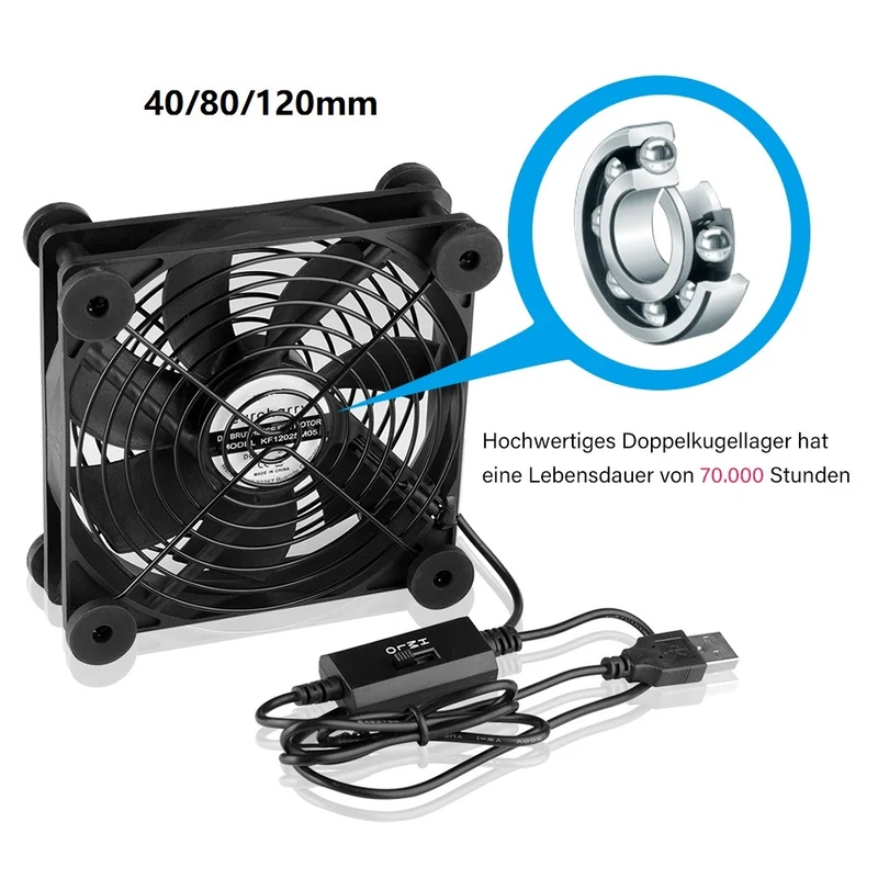 USB PC Lüfter 120 mm – leise, 5V, Gehäuselüfter | euroharry