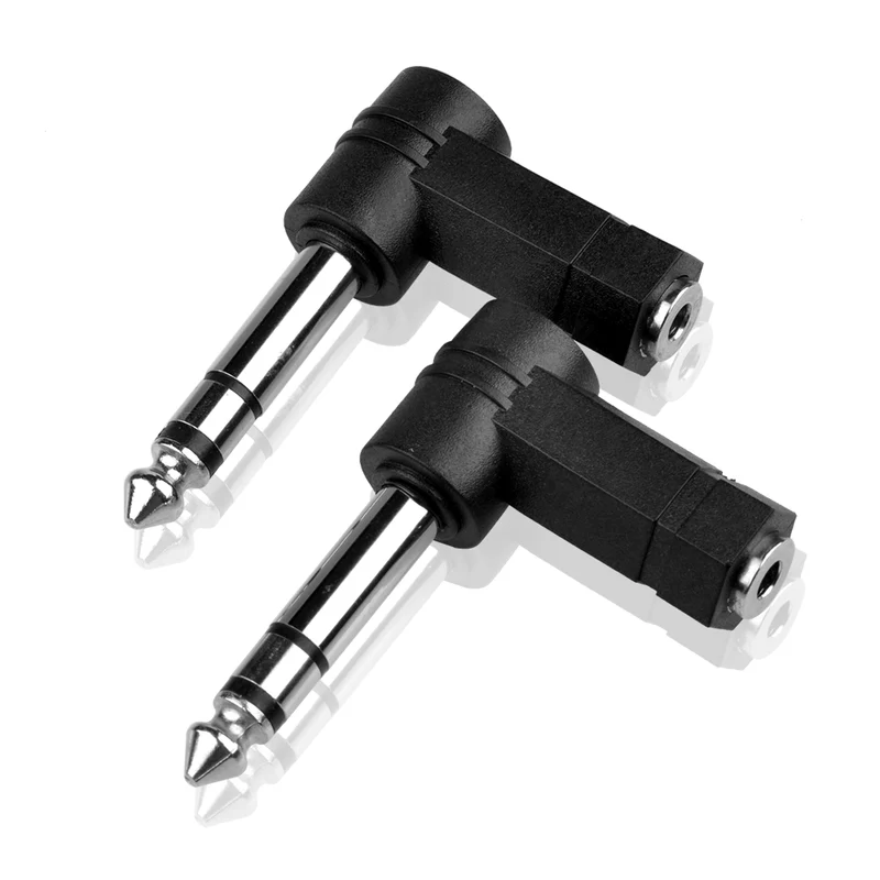 3,5 mm auf 6,35 mm Klinke Adapter 90° – 2 Stück | euroharry