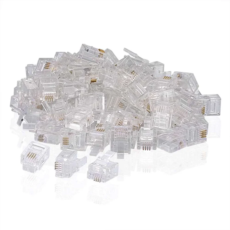 RJ11 Telefonkabel-Stecker 6P4C Crimp – 100 Stück | euroharry