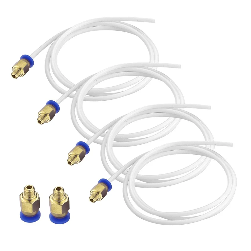 4× PTFE Teflonschlauch + 6× PC4-M6 Schnellverschraubung für 3D Drucker | euroharry