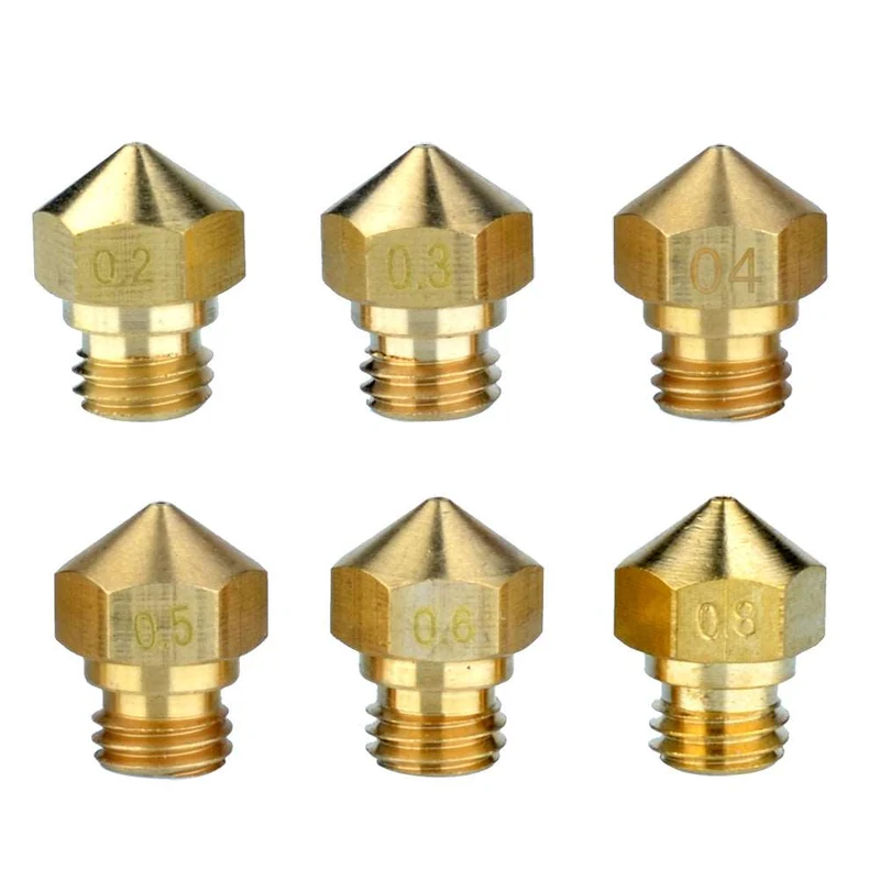 6× Düse M7 0,2–0,8mm für MK10 Hotend Extruder 3D Drucker | euroharry