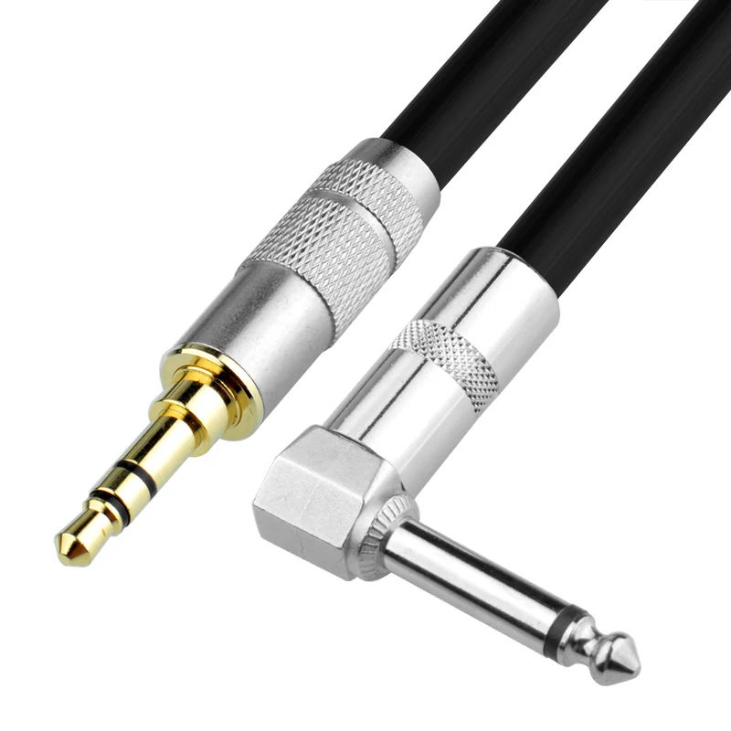 3,5 mm auf 6,5 mm 90° Klinkenkabel 2 m | euroharry
