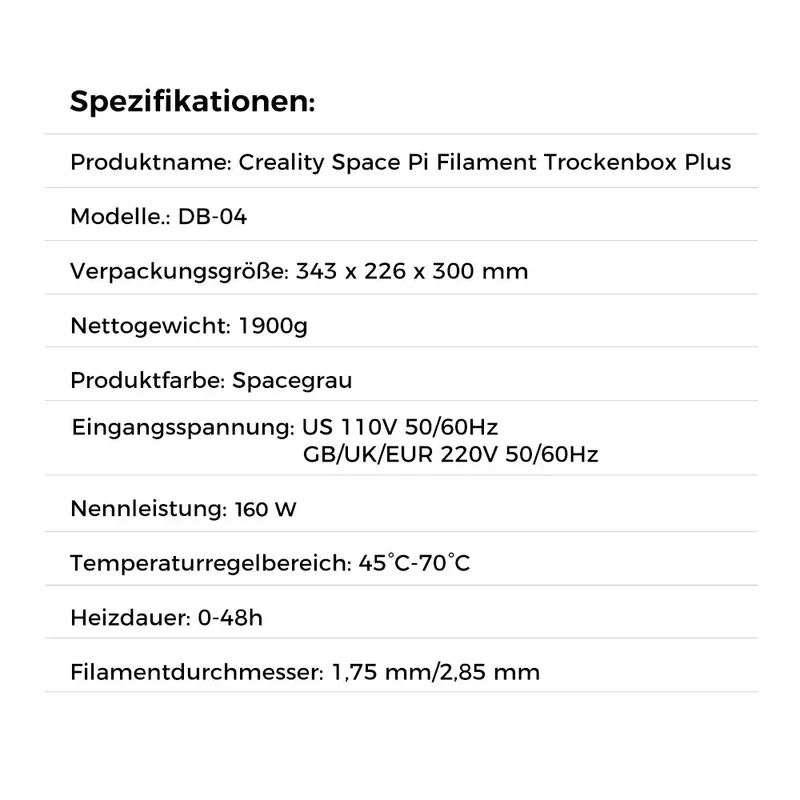 Creality Space Pi Plus Filament Dryer