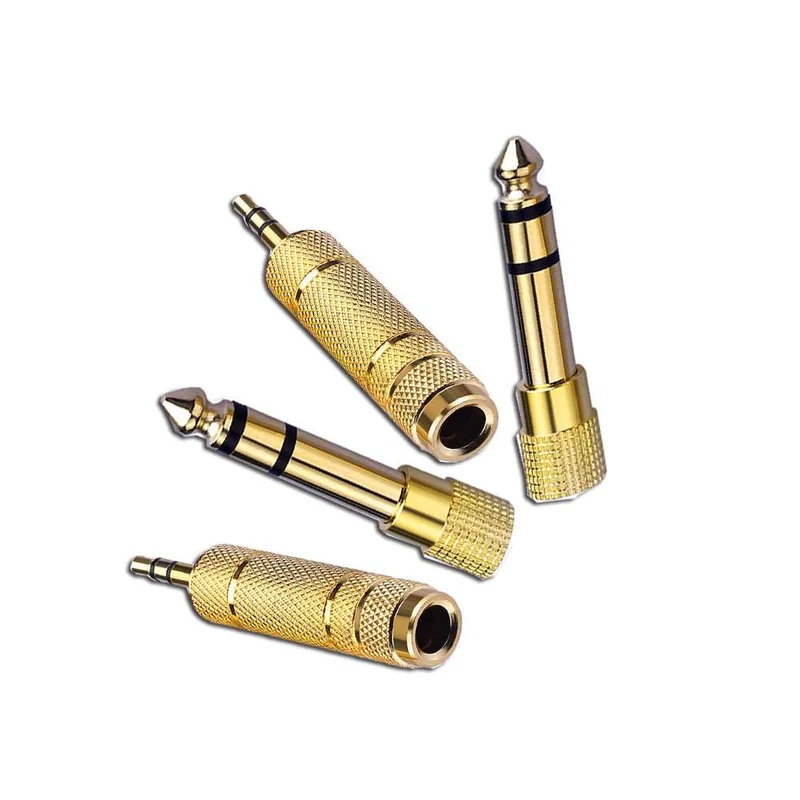 3,5 mm Stecker auf 6,5 mm Female Audio Mikrofon Stereo Goldener Stecker Adapter
