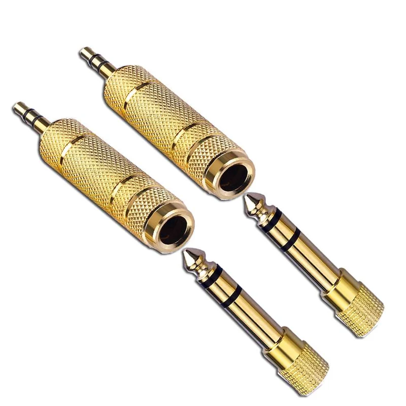 3,5 mm Stecker auf 6,5 mm Female Audio Mikrofon Stereo Goldener Stecker Adapter