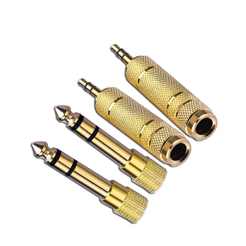 3,5 mm Stecker auf 6,5 mm Female Audio Mikrofon Stereo Goldener Stecker Adapter
