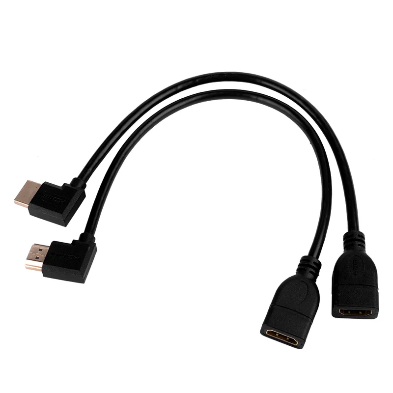 HDMI 90° Winkeladapter L-Form 30 cm – 2er-Set | euroharry