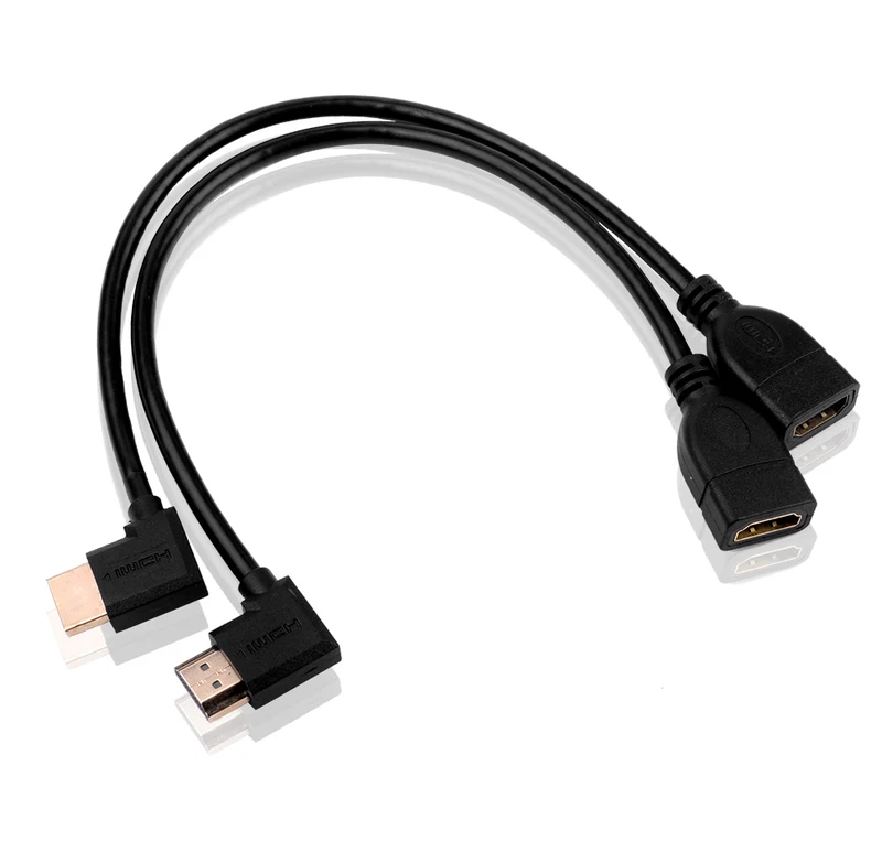 HDMI 90° Winkeladapter L-Form 30 cm – 2er-Set | euroharry