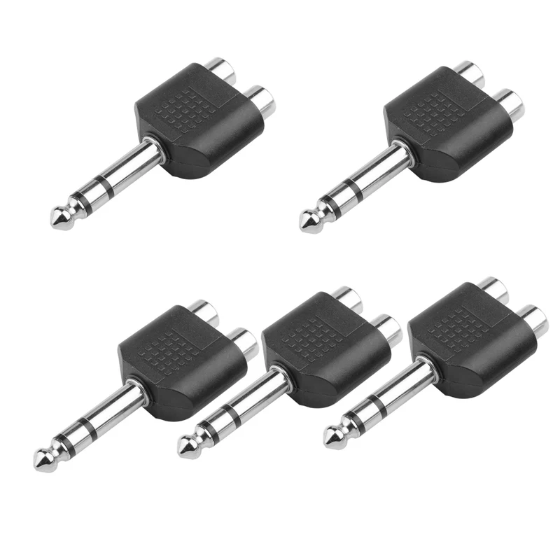 6,35 mm auf Dual RCA Buchse Y-Adapter – 5 Stück | euroharry