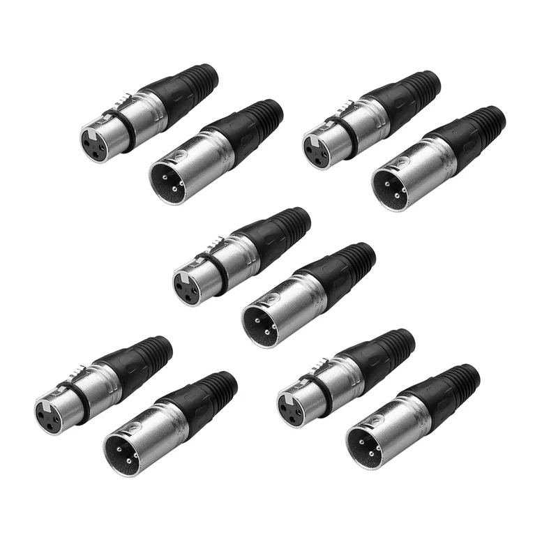 XLR Stecker Kupplung Stecker Buchse Mikrofonkabel 3 polig DMX Kabel Set