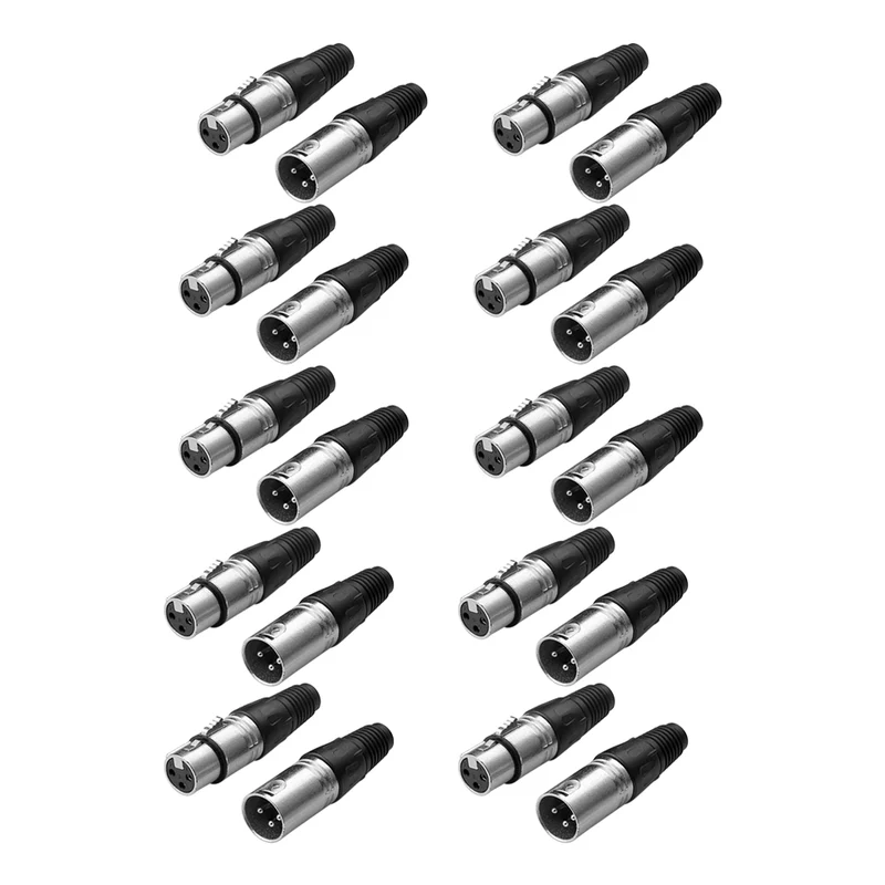 XLR Stecker Kupplung Stecker Buchse Mikrofonkabel 3 polig DMX Kabel Set