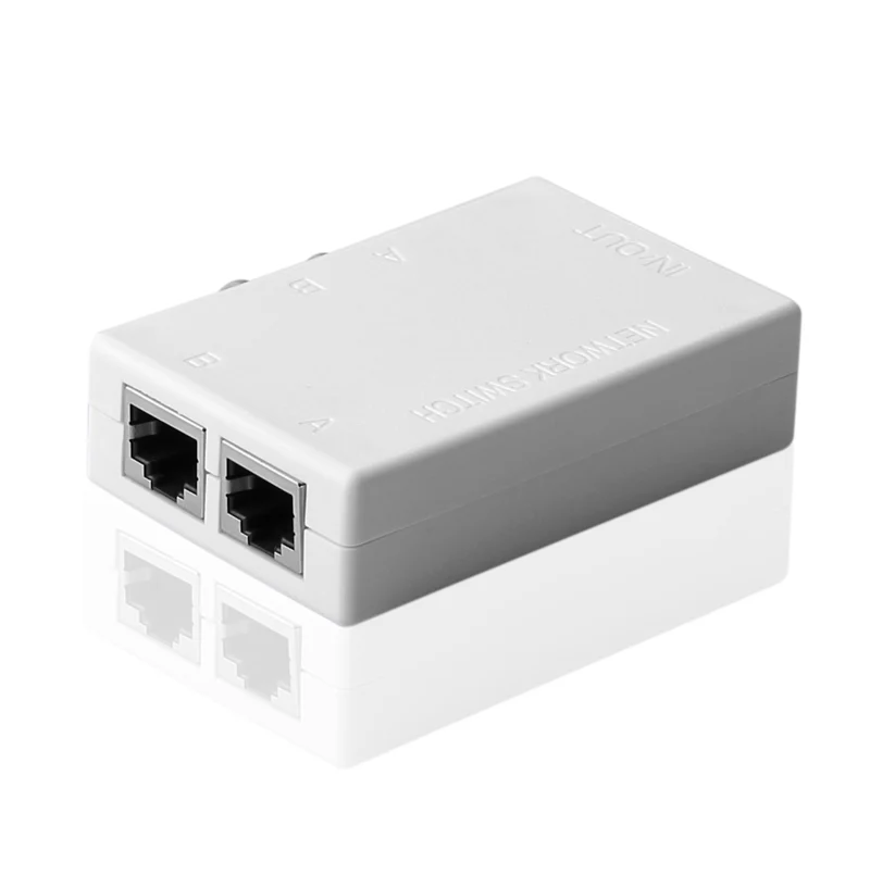 RJ45 Netzwerk Switch 2-Port – Manueller Selector 2:1 | euroharry