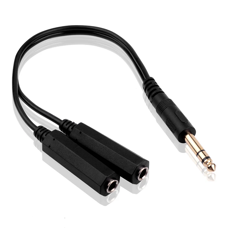 6,35 mm Audio-Verlängerungskabel 30 cm 1 Stecker auf 2 Buchsen | euroharry