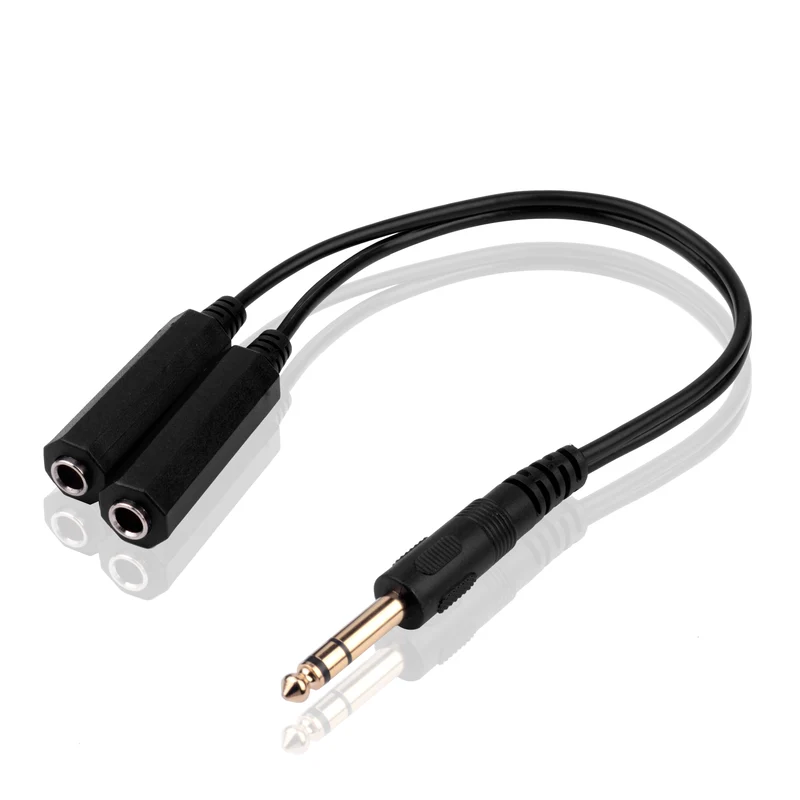 6,35 mm Audio-Verlängerungskabel 30 cm 1 Stecker auf 2 Buchsen | euroharry