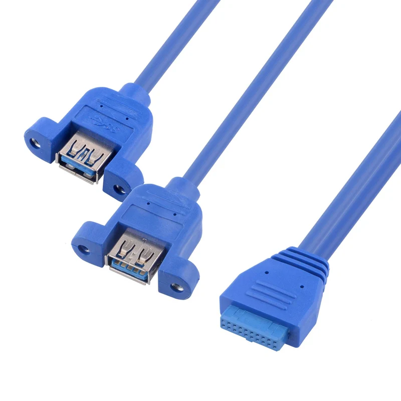 USB 3.0 20-Pin auf 2× USB-A Buchse Kabel 50 cm | euroharry