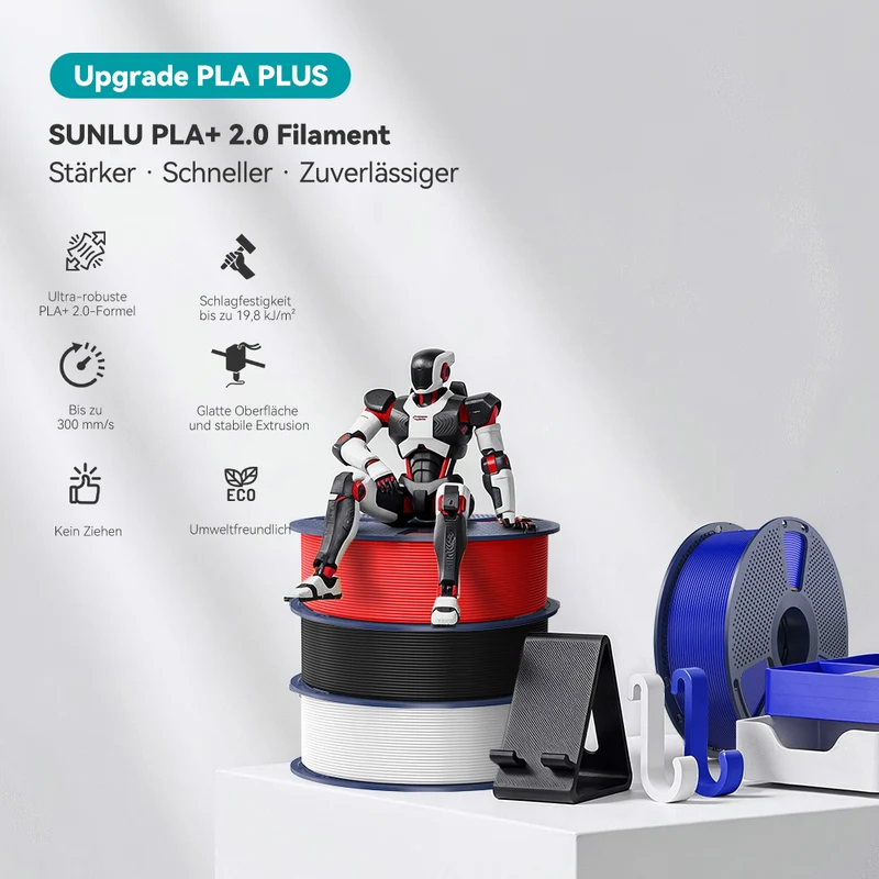 PLA+ 2.0, Verbessertes PLA+(PLA Plus), 3D Drucker Filament 1KG