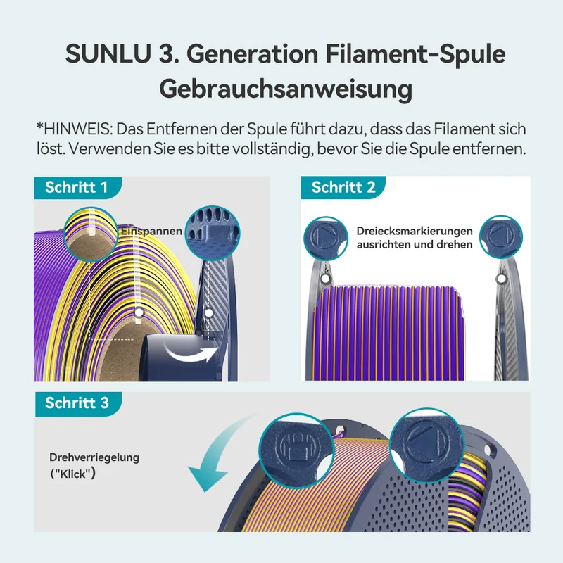 SUNLU Multi-Color SILK (Zweifarbig, Dreifarbig, Vierfarbig) Filament 1KG