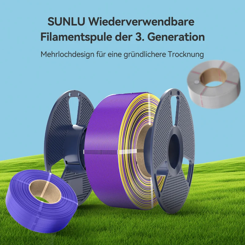 SUNLU Multi-Color SILK (Zweifarbig, Dreifarbig, Vierfarbig) Filament 1KG