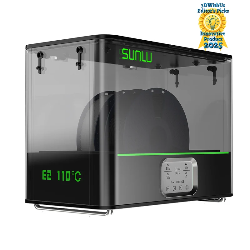SUNLU FilaDryer E2, Bis zu 110℃, Professionelles Trocknen und Tempern, Geboren für technische 3D Druck Filamente