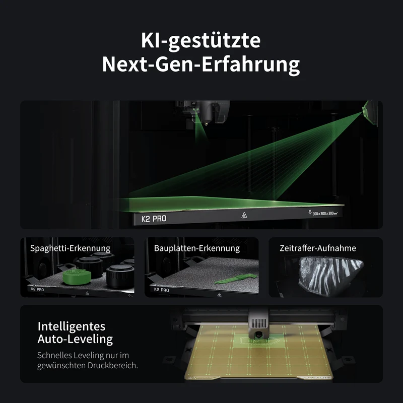Creality K2 Pro Combo 3D-Drucker – 4 Farben, 600 mm/s, aktive Druckraumheizung