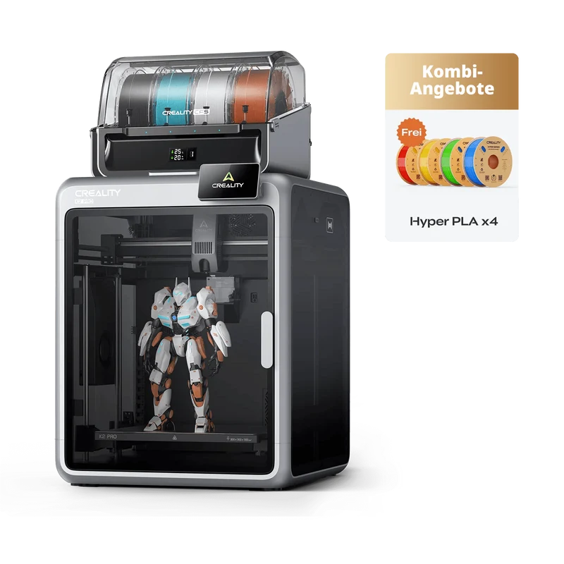 Creality K2 Pro Combo 3D-Drucker – 4 Farben, 600 mm/s, aktive Druckraumheizung