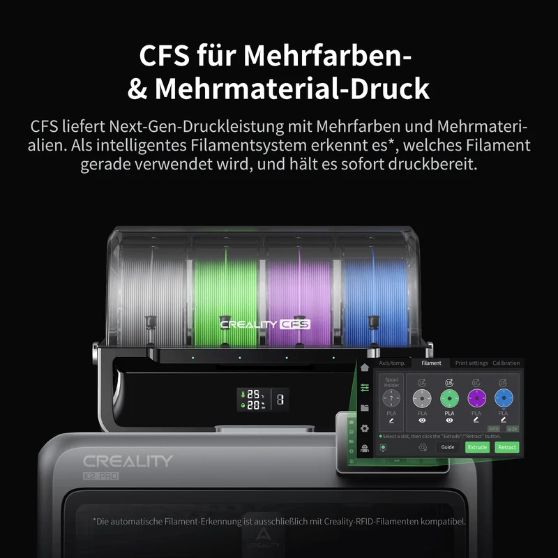 Creality K2 Pro Combo 3D-Drucker – 4 Farben, 600 mm/s, aktive Druckraumheizung