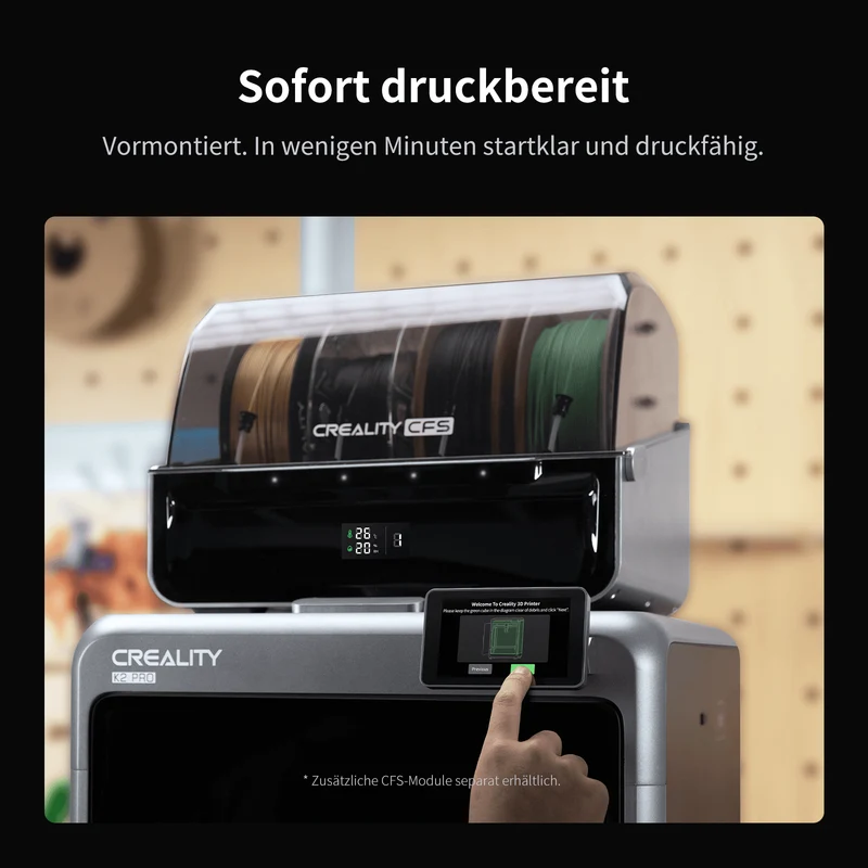 Creality K2 Pro Combo 3D-Drucker – 4 Farben, 600 mm/s, aktive Druckraumheizung