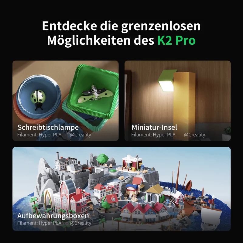 Creality K2 Pro Combo 3D-Drucker – 4 Farben, 600 mm/s, aktive Druckraumheizung