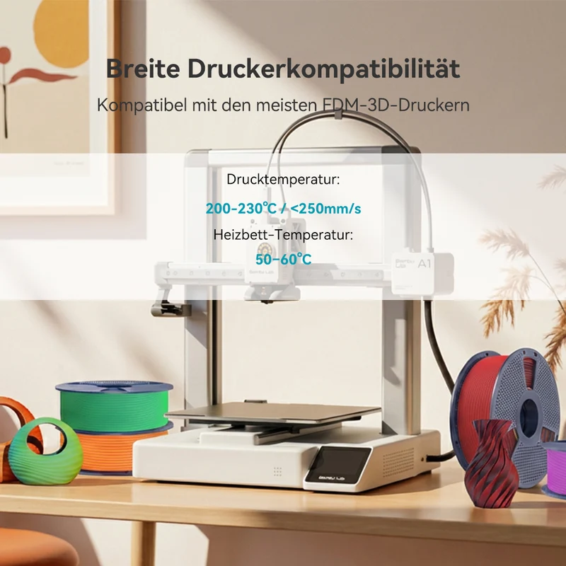 SUNLU PLA Matte Dual-Color 3D-Drucker Ästhetik-Filament 1KG, Nahtlose Zwei-Farb-Effekte & Weiches Matt-Finish