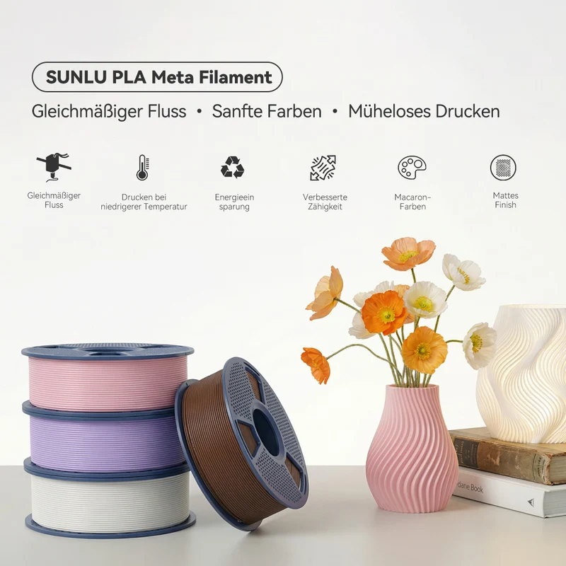 SUNLU PLA, PLA+, PLA Meta, PLA Matte, Rainbow, Multi-color Silk 3KG Mehrfarbiges Filament Bündel