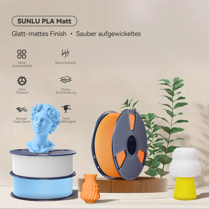 SUNLU PLA, PLA+, PLA Meta, PLA Matte, Rainbow, Multi-color Silk 3KG Mehrfarbiges Filament Bündel