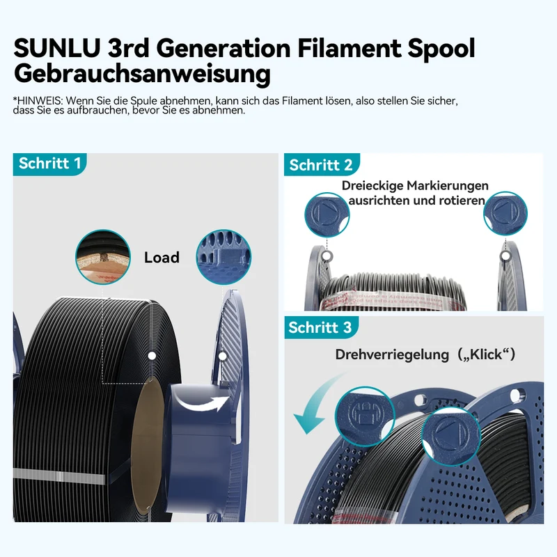 SUNLU Refill Filament 1KG, Nachfüll-Filament 1KG, PLA, PLA+, PLA+2.0, PETG Filament, Kompatibel mit 2025 SUNLU Mehrwegspulen der 3. Generation und BambuLab Mehrwegspulen, 1KG 1.75mm Filament