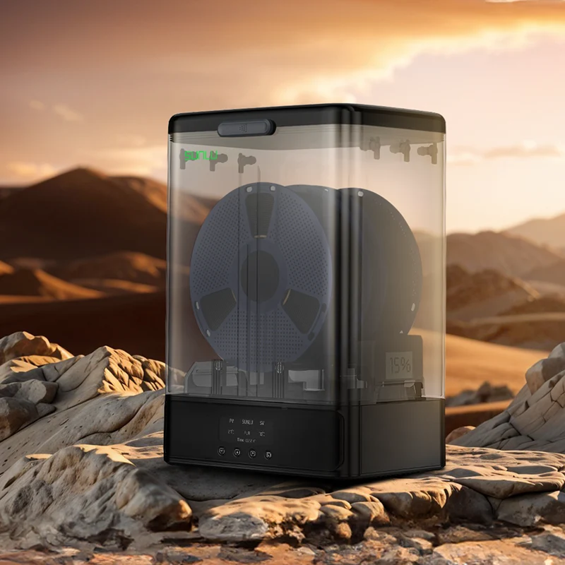 SUNLU FilaDryer SP2, 2-in-1 Filament Trockner kombiniert mit Aufbewahrungsbox, bis zu 70℃(158°F) Trocknung und nahtlose Lagerung, kompatibel mit Spulengröße 1kg×2 oder 2kg×1 oder 3kg×1