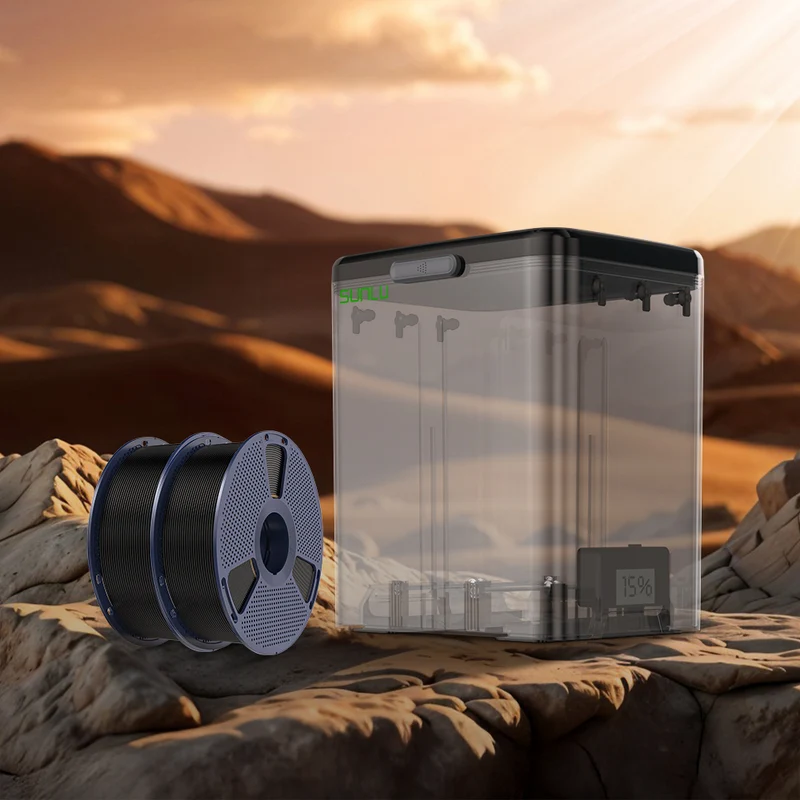 SUNLU FilaDryer SP2, 2-in-1 Filament Trockner kombiniert mit Aufbewahrungsbox, bis zu 70℃(158°F) Trocknung und nahtlose Lagerung, kompatibel mit Spulengröße 1kg×2 oder 2kg×1 oder 3kg×1