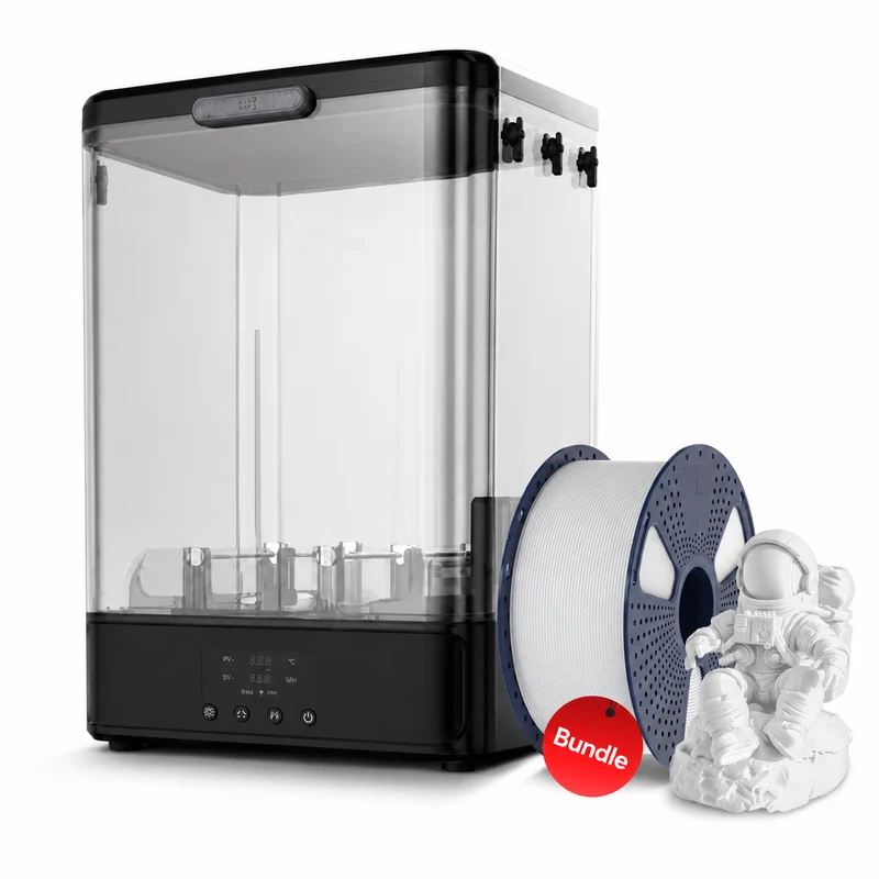SUNLU FilaDryer SP2, 2-in-1 Filament Trockner kombiniert mit Aufbewahrungsbox, bis zu 70℃(158°F) Trocknung und nahtlose Lagerung, kompatibel mit Spulengröße 1kg×2 oder 2kg×1 oder 3kg×1