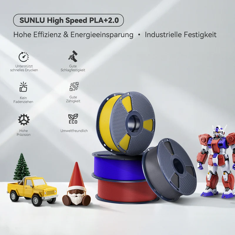 SUNLU High Speed Collection, Hochgeschwindigkeits-Kollektion, High Speed PLA, PLA+, PLA+2.0, Matte PLA, Matte PETG, PLA Marble Filament 1KG