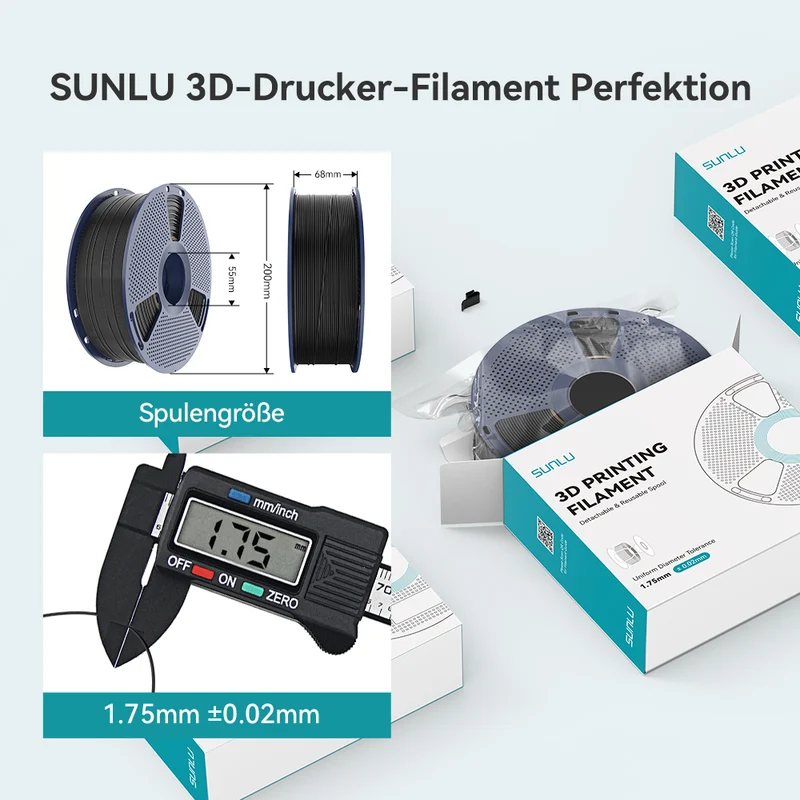 SUNLU High Speed PLA+ 2.0, Verbessertes PLA+(PLA Plus), 3D Drucker Filament 1KG