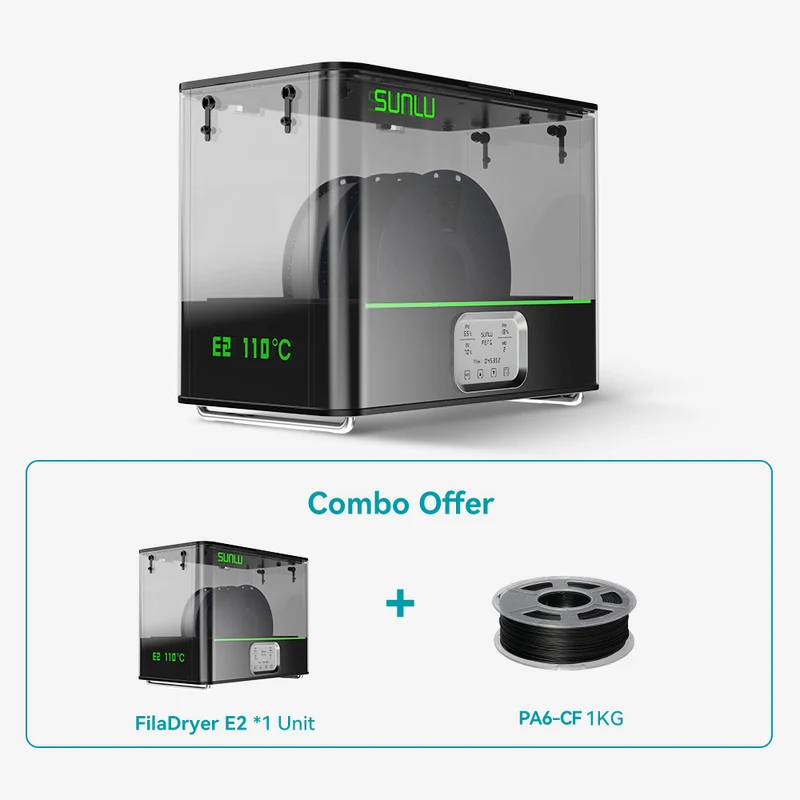 SUNLU FilaDryer E2, Bis zu 110℃, Professionelles Trocknen und Tempern, Geboren für technische 3D Druck Filamente