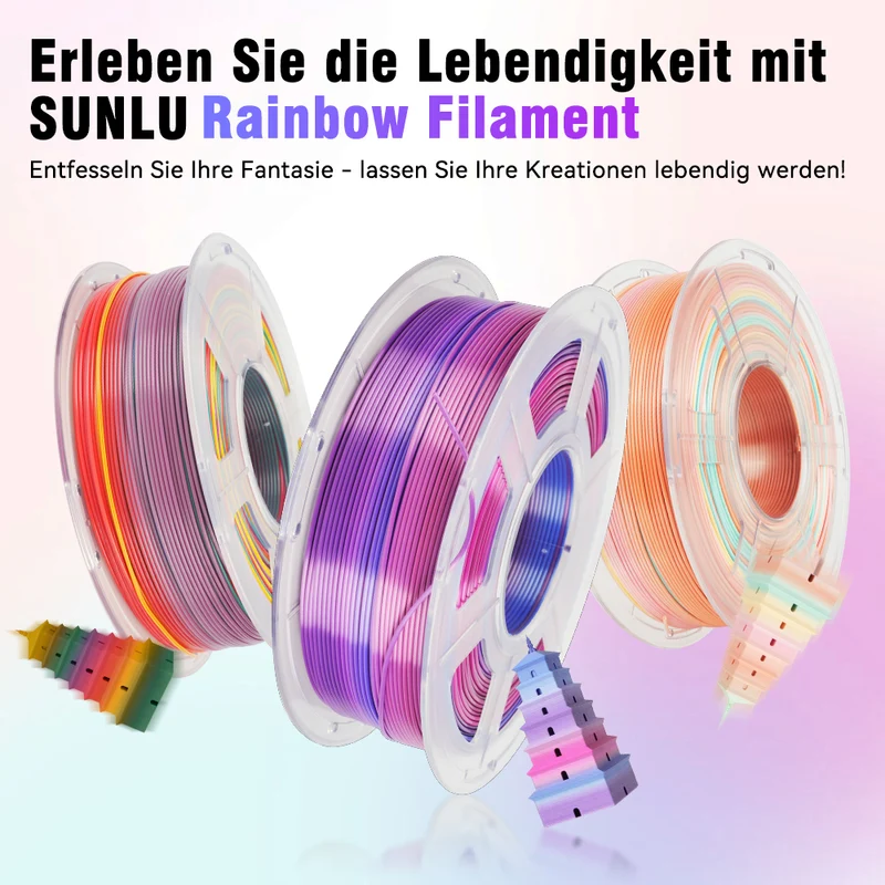 [MOQ: 3 Rollen] PETG Rainbow Filament (16Meter Farbwechsel) 1KG
