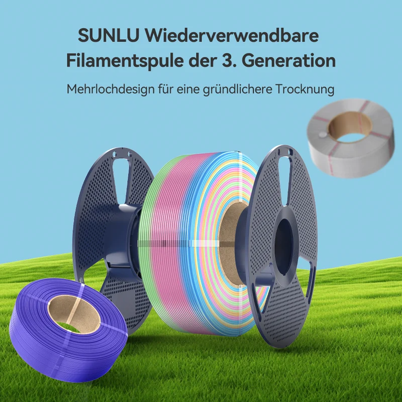 SUNLU PLA, SILK, PLA Transparent Rainbow Filament 1KG