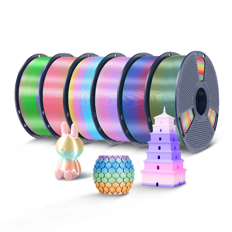 SUNLU PLA, SILK, PLA Transparent Rainbow Filament 1KG