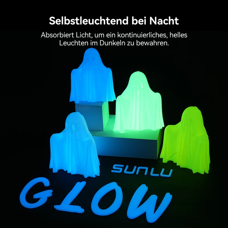 SUNLU PLA Glow in the Dark, Glühen im Dunkeln (Leuchtend) PLA Filament 1KG