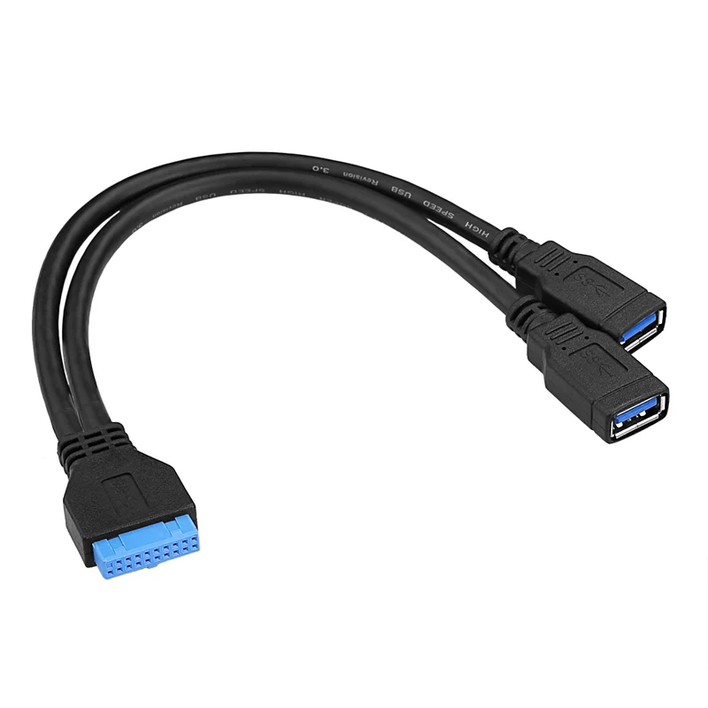 USB 3.0 20-Pin Header auf 2× USB-A Buchse Y-Kabel | euroharry