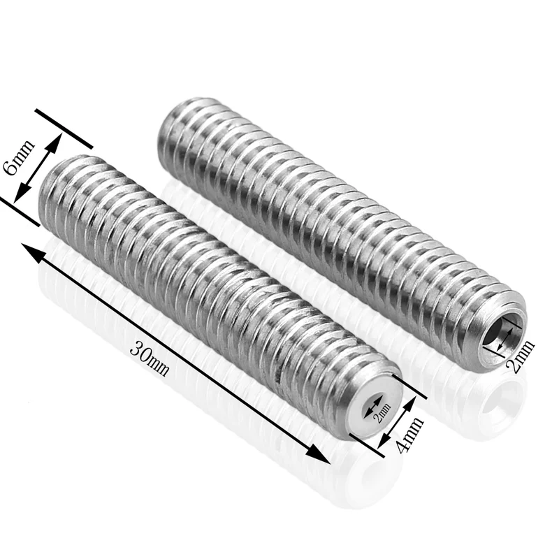 M6×30mm Düsenhals mit PTFE für MK8 1,75mm Filament 3D Drucker Extruder | euroharry